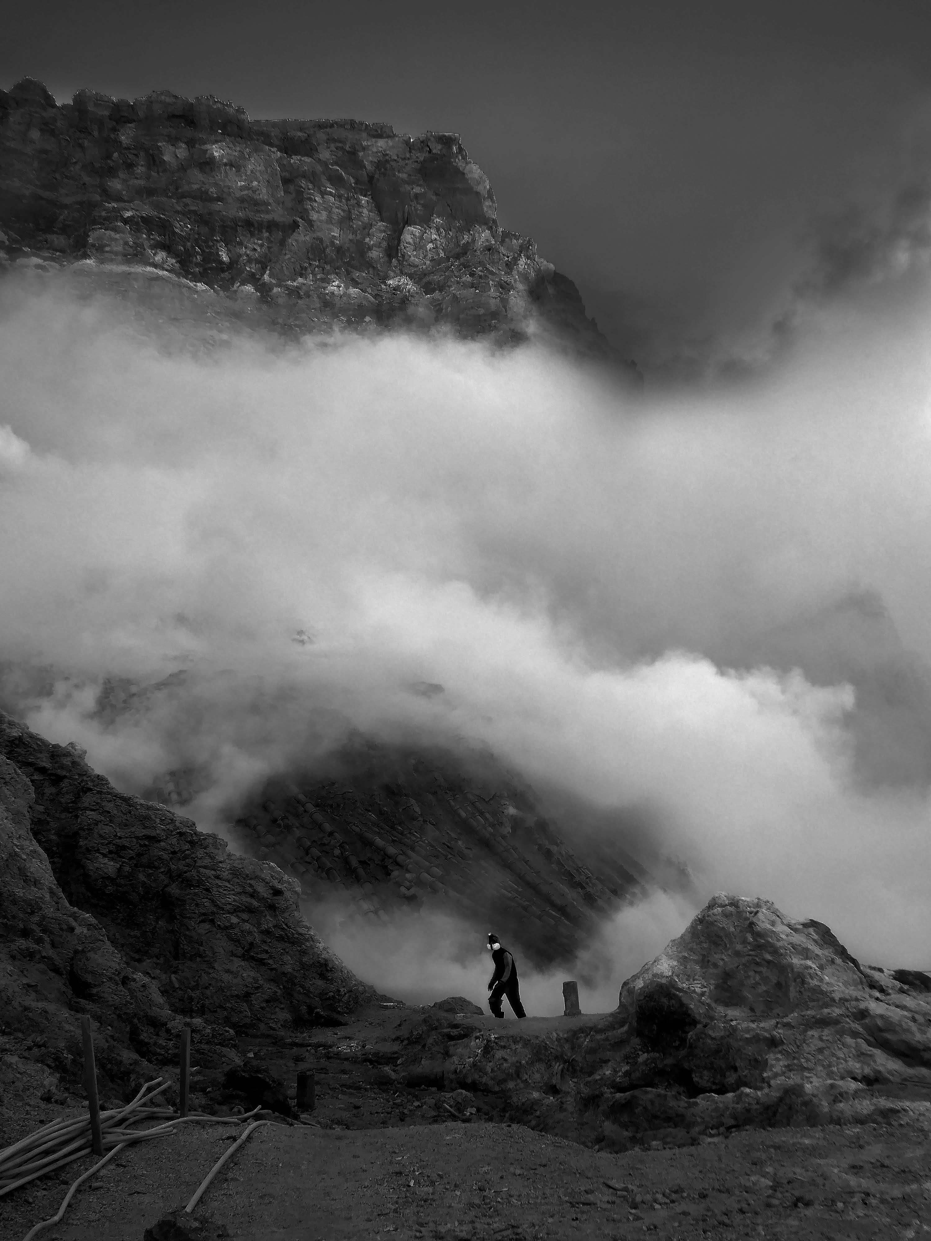 Ijen sulfur miners